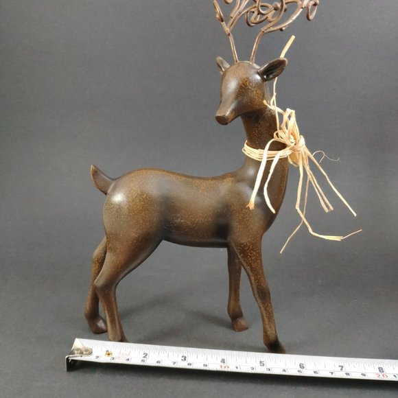 Vintage Pair of Mismatched Reindeer With Antlers 10.75" - Picture 15 of 15